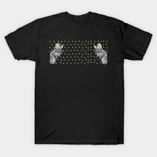 Zebra With Green Polkadots T-Shirt